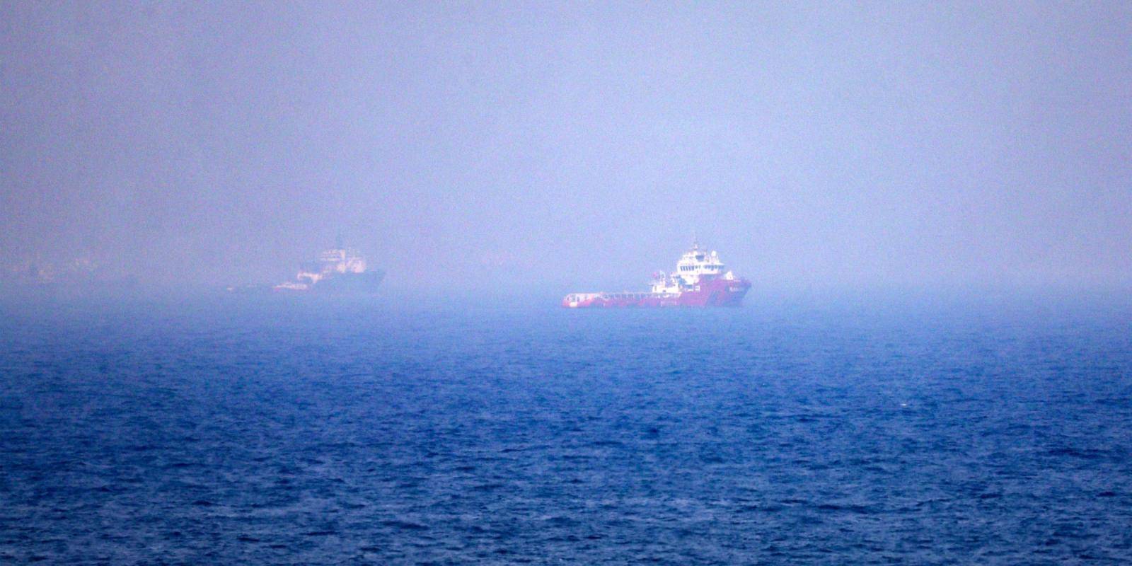 Ships off the eastern coast of the United Arab Emirates on 13 July 2026. (Photo by AFP via Getty Images)